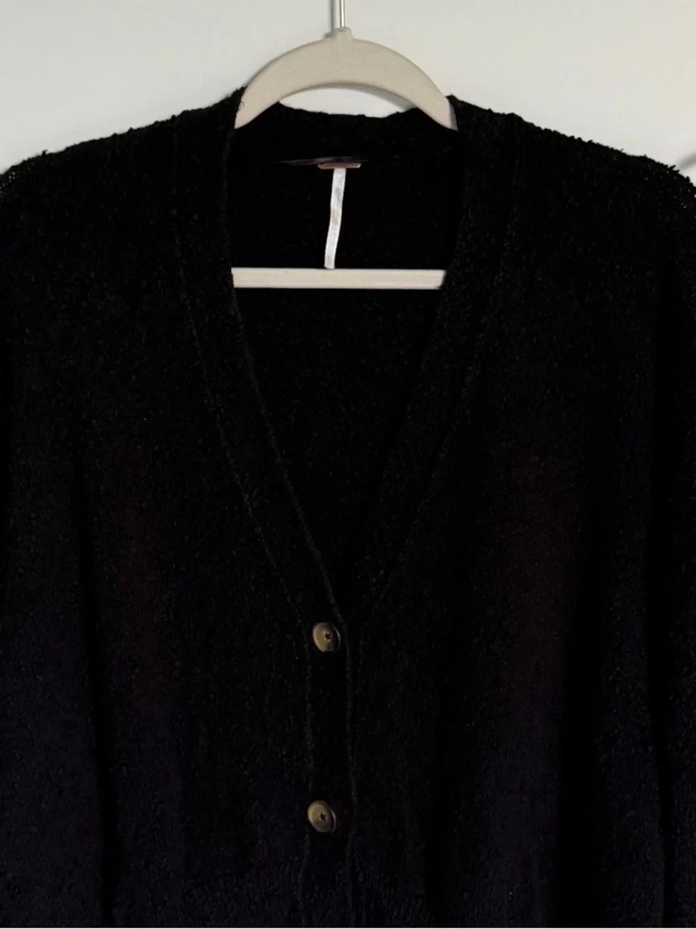 Free People Black Found My Friend Cardigan Sweater Size Large 54974